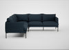 Matera Large Corner Sofa Siena Cotton Deep Sea / Black