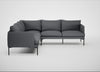 Matera Large Corner Sofa Siena Cotton Shale Grey / Black