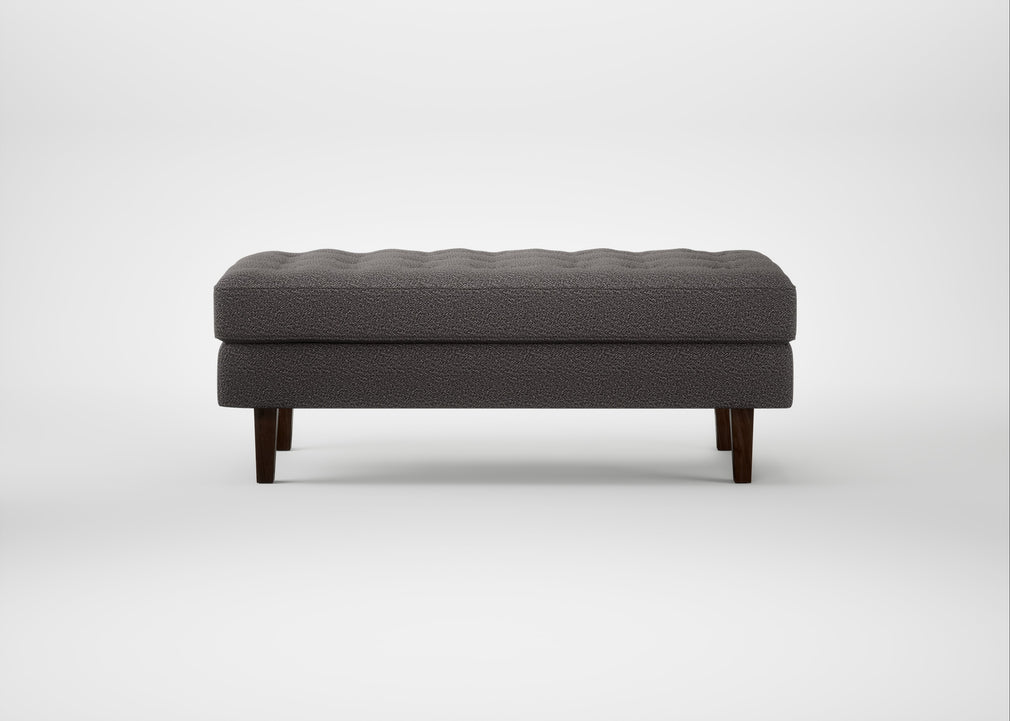 Hepburn Ottoman Loop Boucle Granite / Walnut
