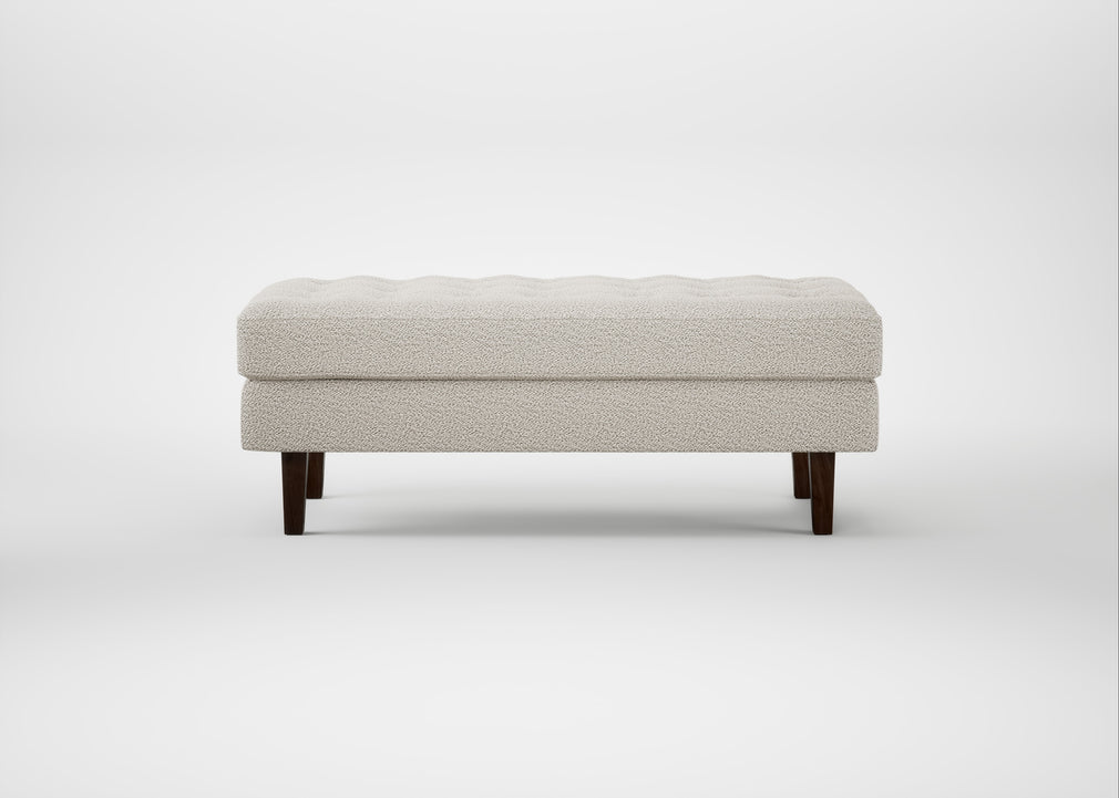 Hepburn Ottoman Loop Boucle Polar / Walnut