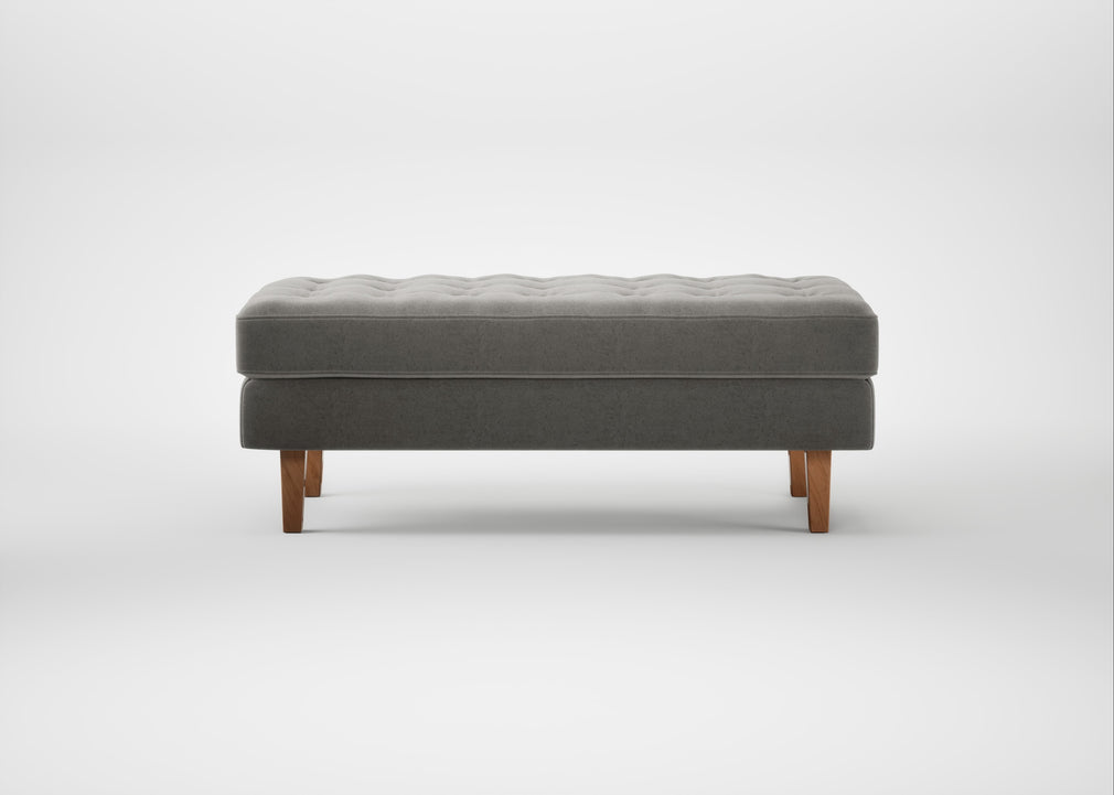 Hepburn Ottoman Nobilis Velvet Dolphin / Natural