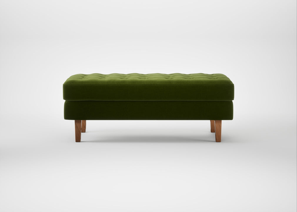 Hepburn Ottoman Nobilis Velvet Leaf / Natural