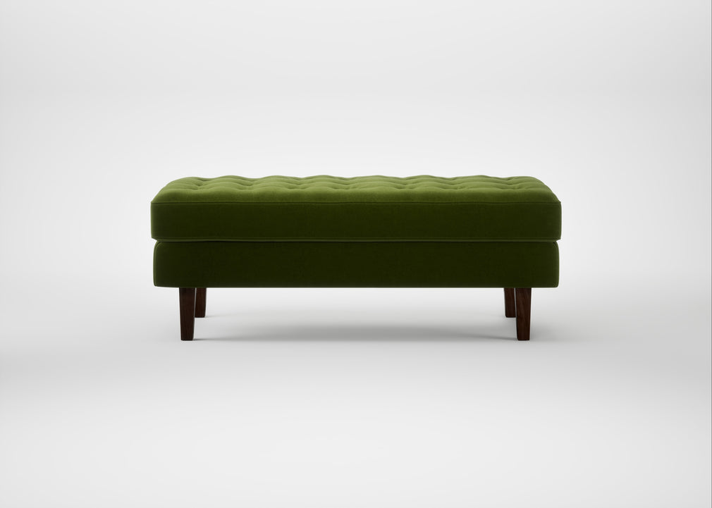 Hepburn Ottoman Nobilis Velvet Leaf / Walnut