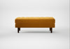 Hepburn Ottoman Nobilis Velvet Mustard / Walnut