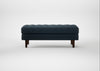 Hepburn Ottoman Siena Cotton Deep Sea / Walnut