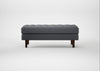 Hepburn Ottoman Siena Cotton Shale Grey / Walnut