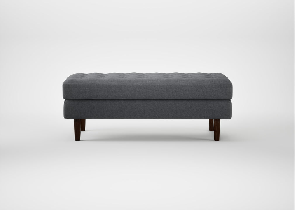 Hepburn Ottoman Siena Cotton Shale Grey / Walnut