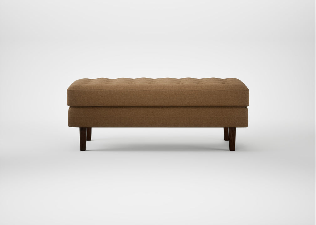 Hepburn Ottoman Siena Cotton Clay / Walnut
