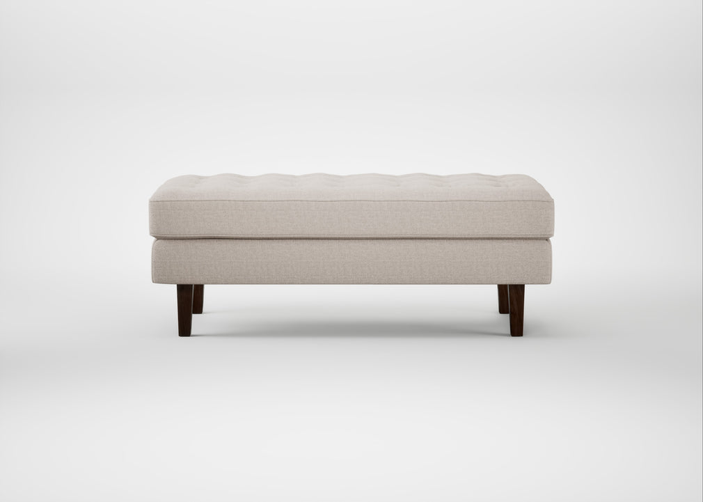 Hepburn Ottoman Siena Cotton Natural / Walnut