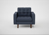 Hepburn Armchair Loop Boucle Navy / Walnut