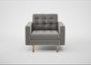 Hepburn Armchair Nobilis Velvet Dolphin / Natural