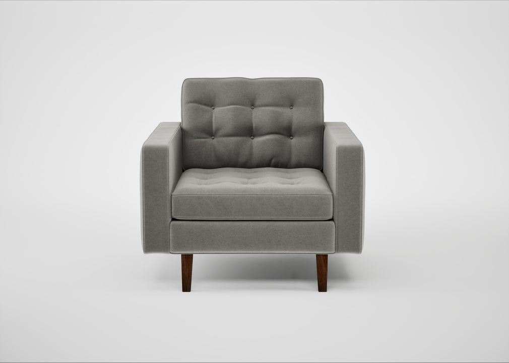 Hepburn Armchair Nobilis Velvet Dolphin / Walnut