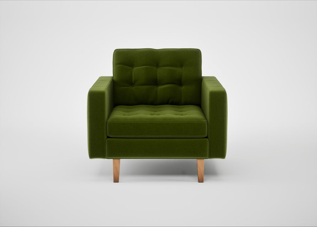 Hepburn Armchair Nobilis Velvet Leaf / Natural