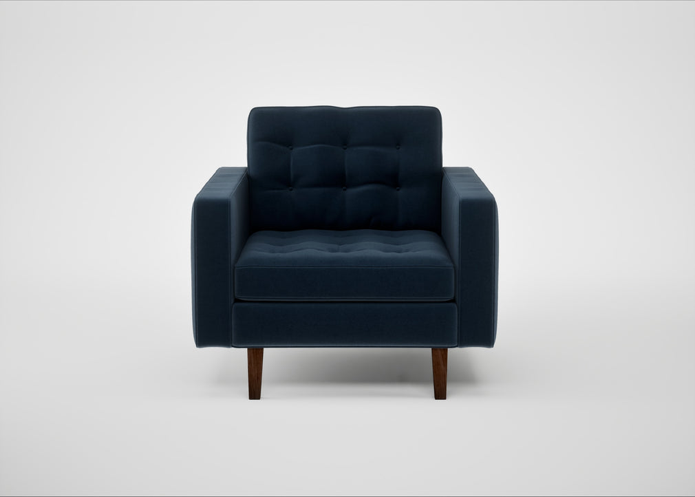 Hepburn Armchair Nobilis Velvet Night / Walnut
