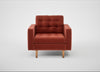 Hepburn Armchair Nobilis Velvet Rust / Natural
