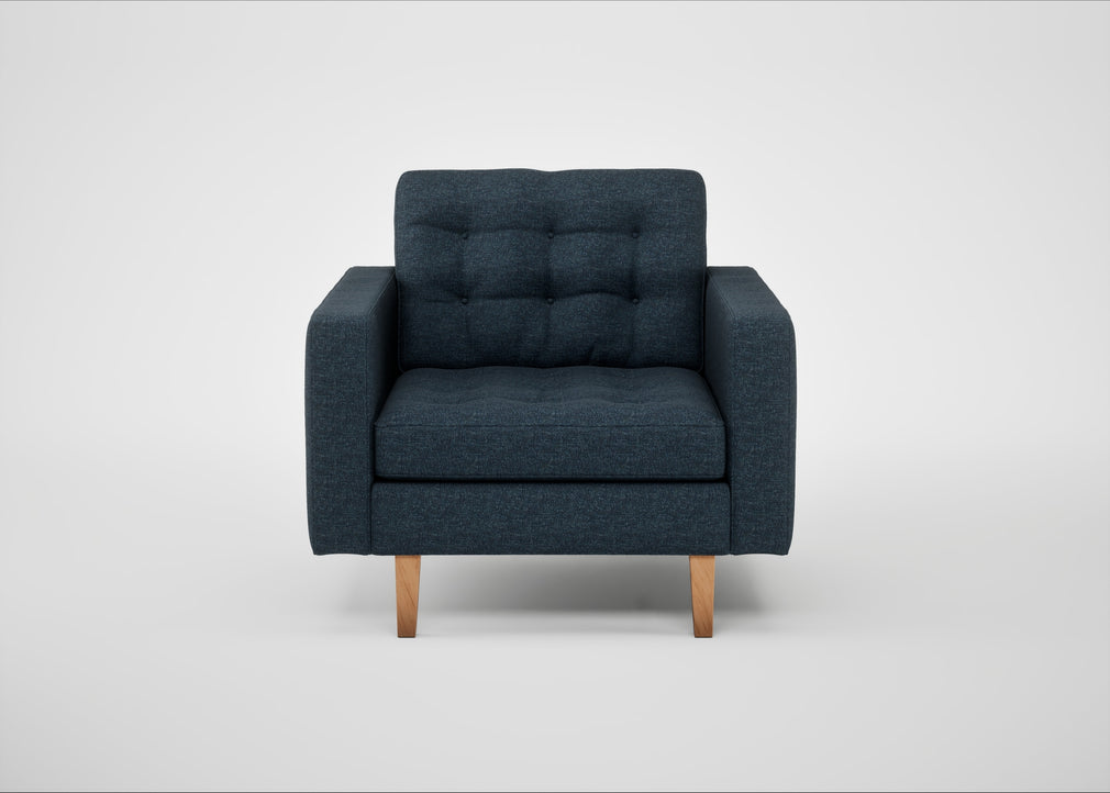 Hepburn Armchair Siena Cotton Deep Sea / Natural