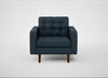 Hepburn Armchair Siena Cotton Deep Sea / Walnut