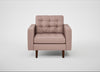 Hepburn Armchair Siena Cotton Dusky Pink / Walnut