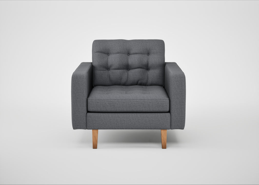 Hepburn Armchair Siena Cotton Shale Grey / Natural