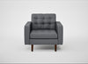 Hepburn Armchair Siena Cotton Shale Grey / Walnut
