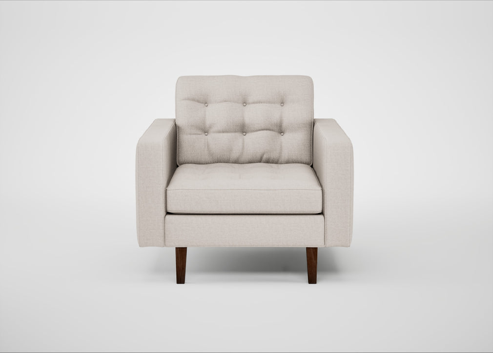 Hepburn Armchair Siena Cotton Natural / Walnut