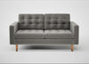 Hepburn 2 Seater Sofa Nobilis Velvet Dolphin / Natural