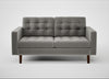 Hepburn 2 Seater Sofa Nobilis Velvet Dolphin / Walnut