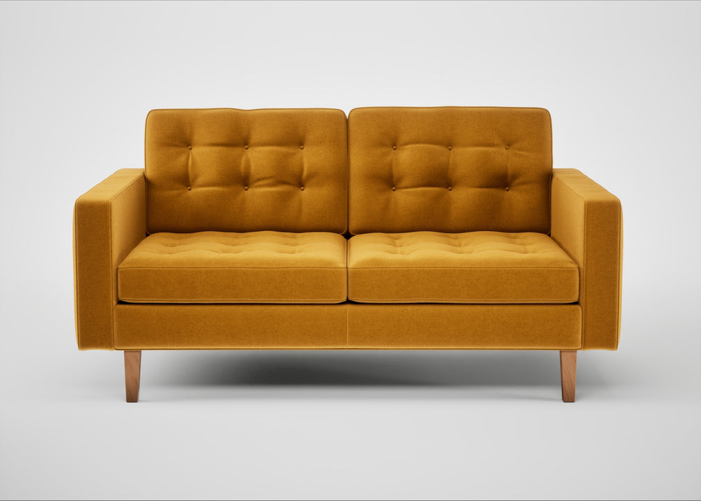 Hepburn 2 Seater Sofa Nobilis Velvet Mustard / Natural