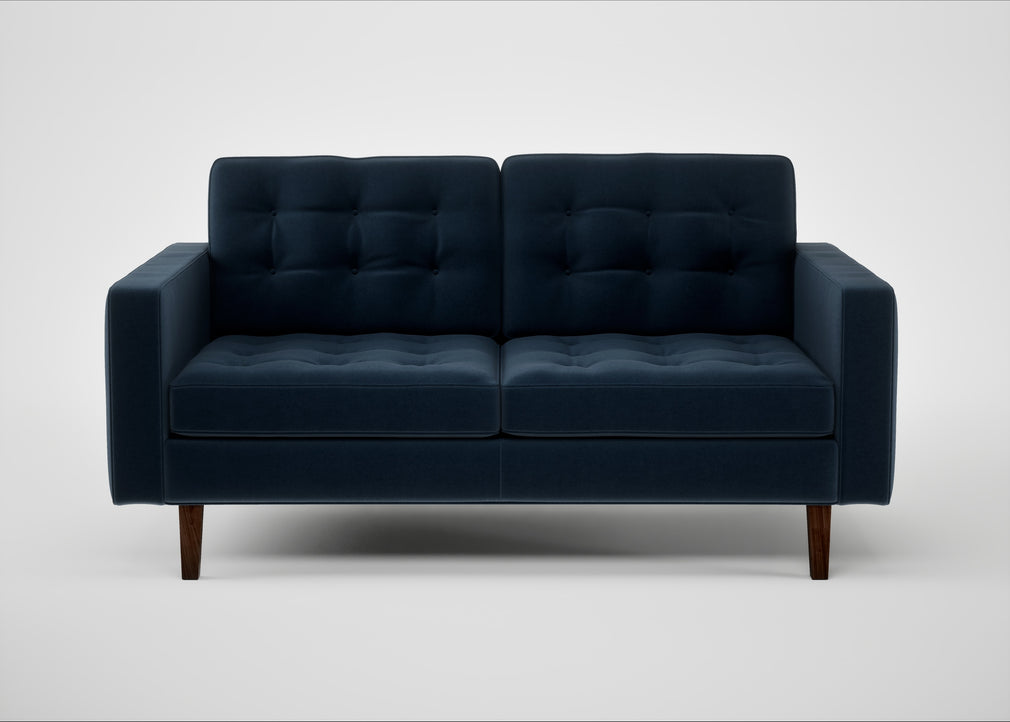 Hepburn 2 Seater Sofa Nobilis Velvet Night / Walnut