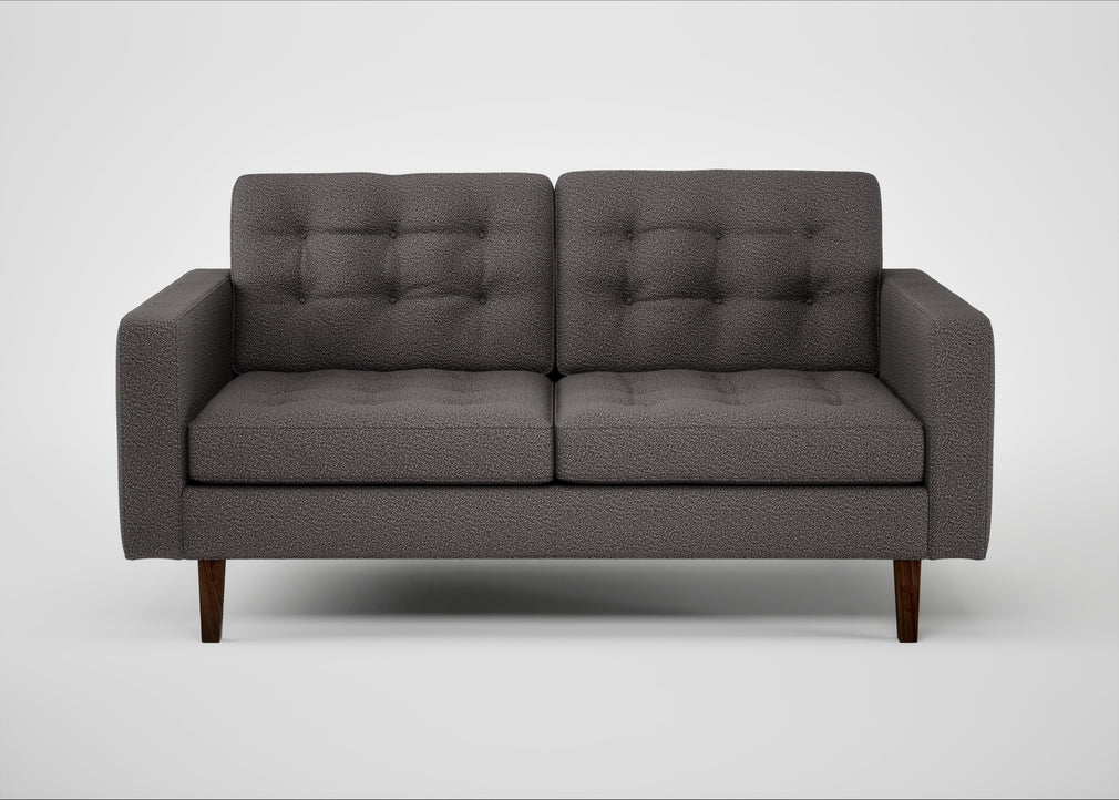 Hepburn 2 Seater Sofa Loop Boucle Granite / Walnut