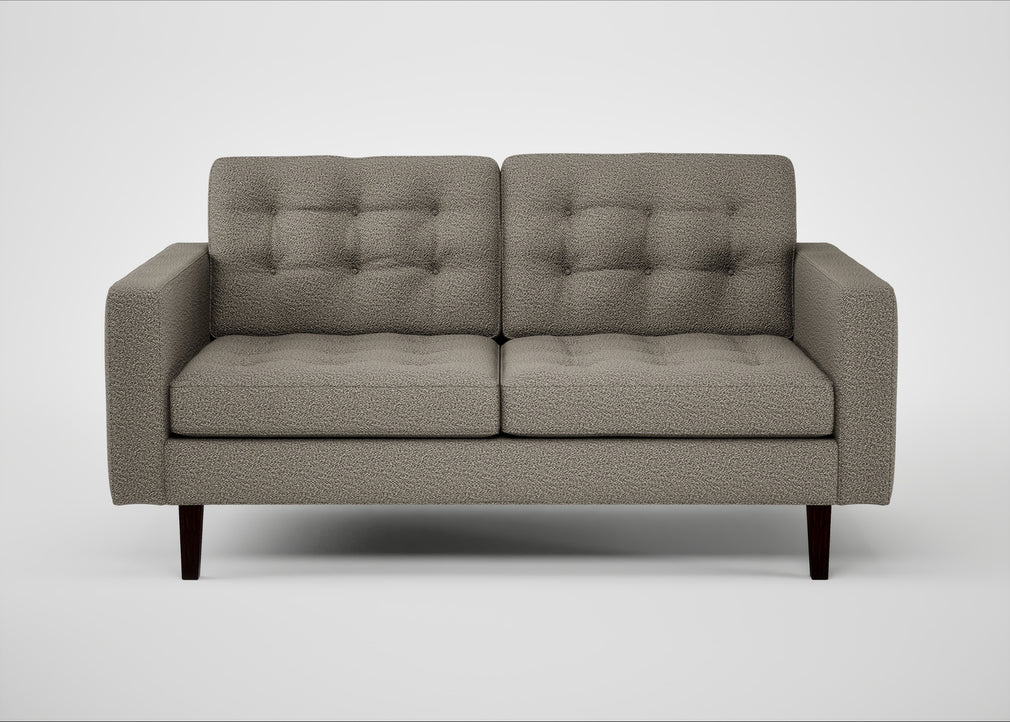 Hepburn 2 Seater Sofa Loop Boucle Taupe / Walnut