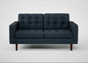 Hepburn 2 Seater Sofa Siena Cotton Deep Sea / Walnut