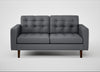 Hepburn 2 Seater Sofa Siena Cotton Shale Grey / Walnut