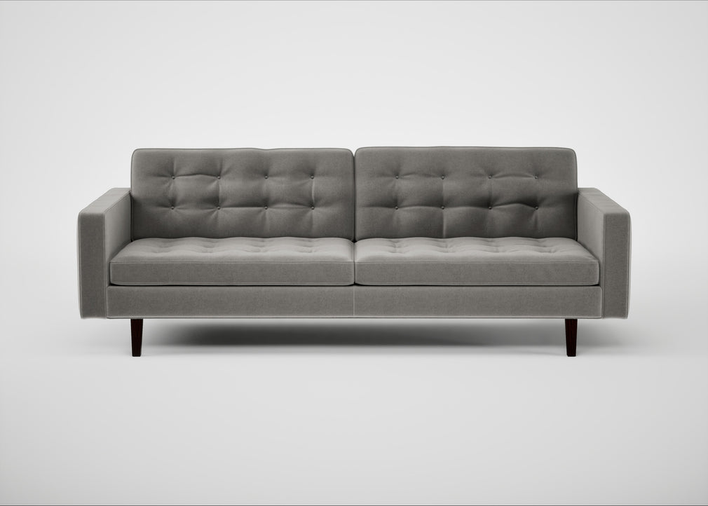 Hepburn 4 Seater Sofa Nobilis Velvet Dolphin / Wenge Black