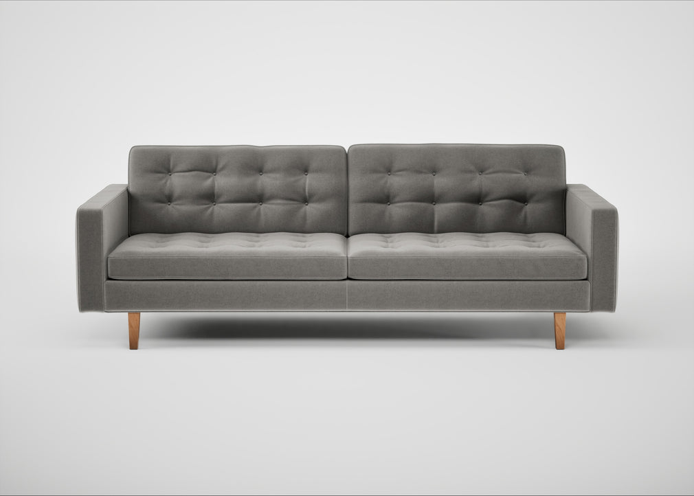 Hepburn 4 Seater Sofa Nobilis Velvet Dolphin / Natural