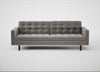 Hepburn 4 Seater Sofa Nobilis Velvet Dolphin / Walnut