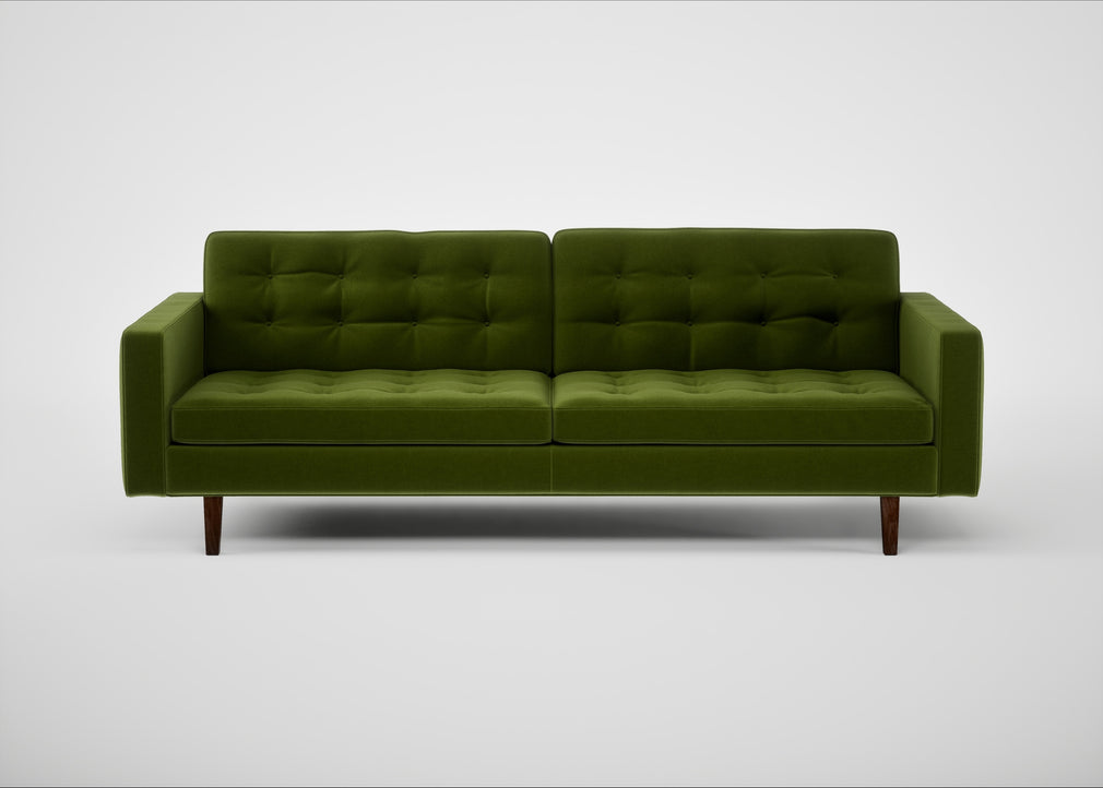 Hepburn 4 Seater Sofa Nobilis Velvet Leaf / Walnut