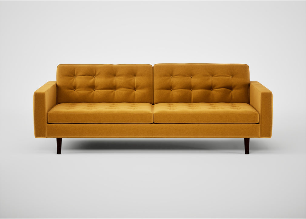 Hepburn 4 Seater Sofa Nobilis Velvet Mustard / Wenge Black