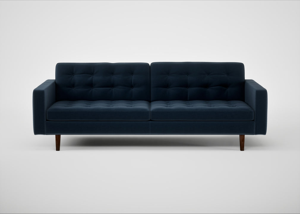 Hepburn 4 Seater Sofa Nobilis Velvet Night / Walnut