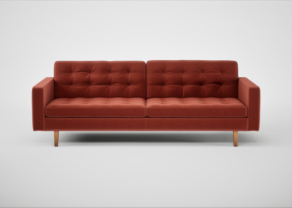 Hepburn 4 Seater Sofa Nobilis Velvet Rust / Natural