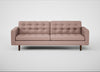 Hepburn 4 Seater Sofa Siena Cotton Dusky Pink / Walnut