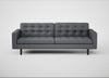 Hepburn 4 Seater Sofa Siena Cotton Shale Grey / Walnut