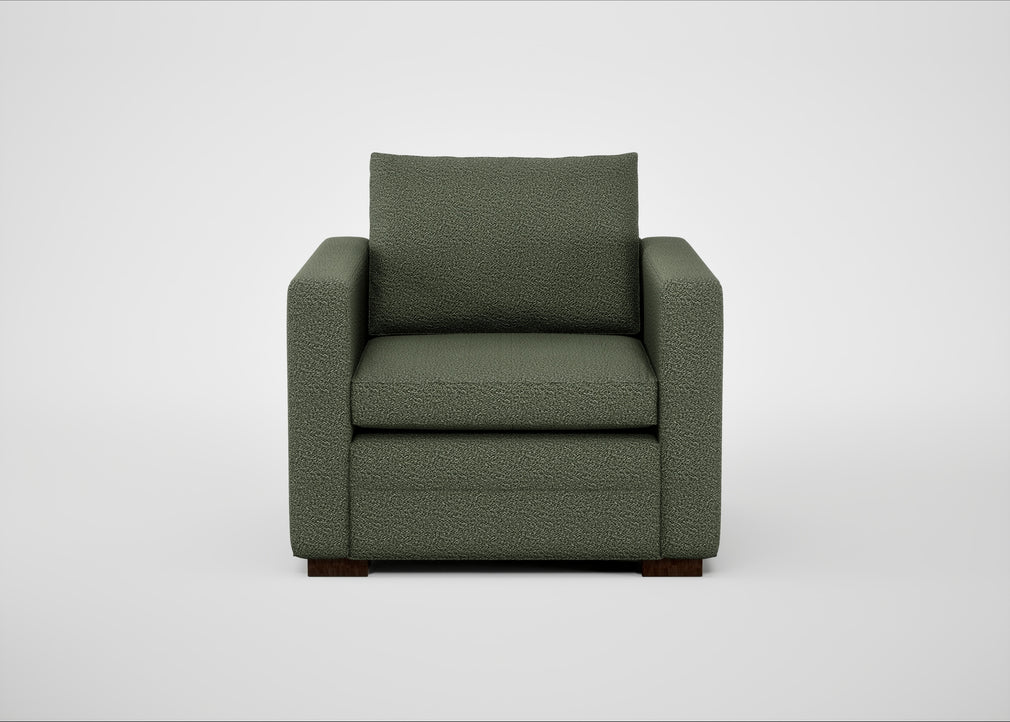 Palermo Armchair Loop Boucle Forest / Walnut