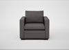 Palermo Armchair Loop Boucle Granite / Walnut and Brass