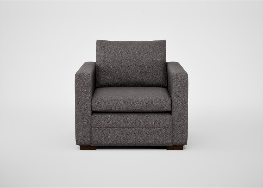 Palermo Armchair Loop Boucle Granite / Walnut