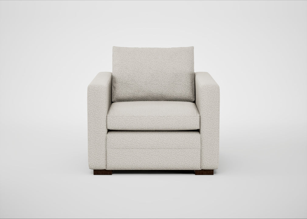 Palermo Armchair Loop Boucle Polar / Walnut and Brass