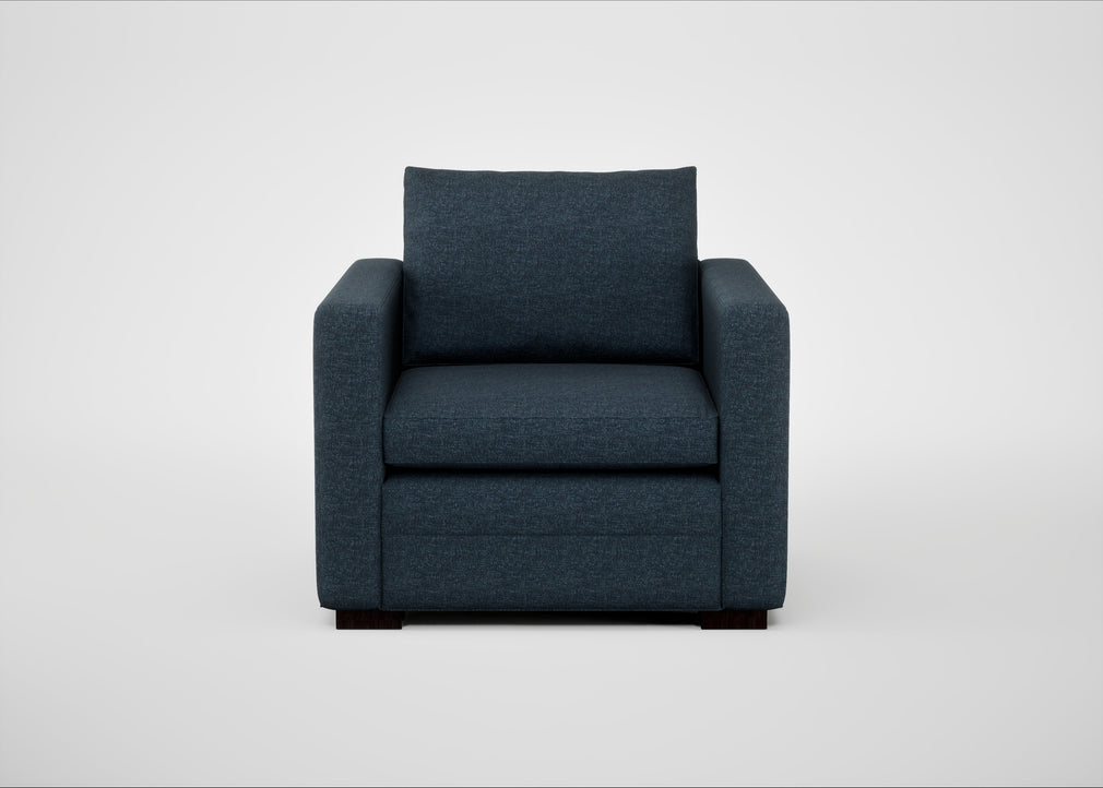 Palermo Armchair Siena Cotton Deep Sea / Black