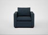 Palermo Armchair Siena Cotton Deep Sea / Walnut and Brass