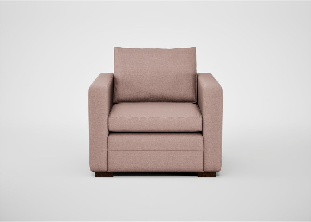 Palermo Armchair Siena Cotton Dusky Pink / Walnut and Brass
