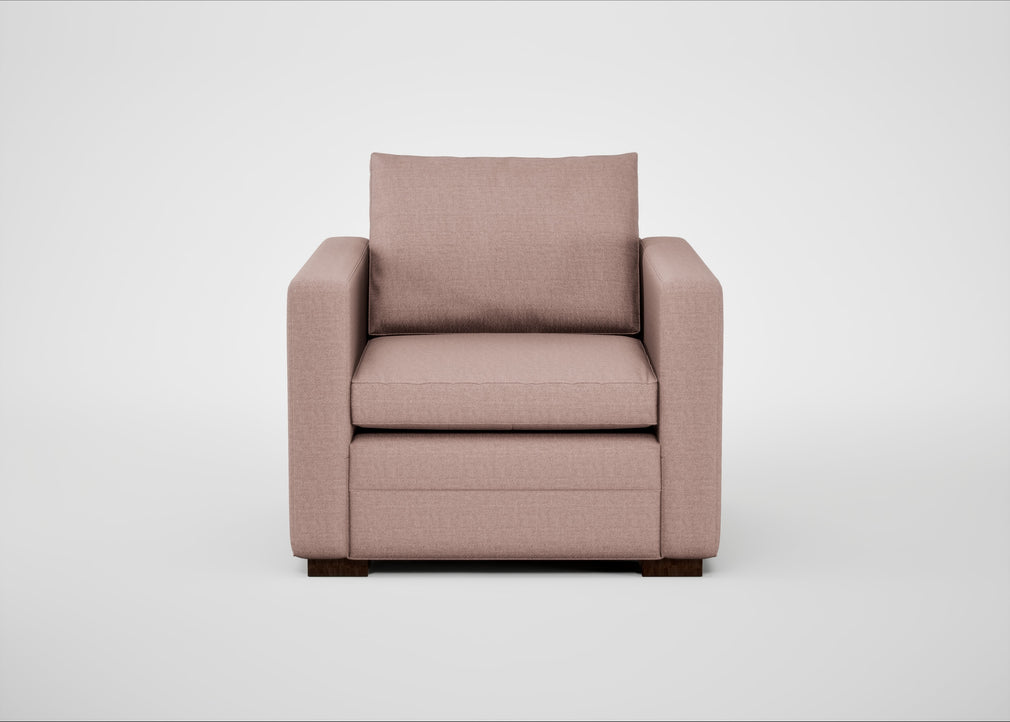 Palermo Armchair Siena Cotton Dusky Pink / Walnut